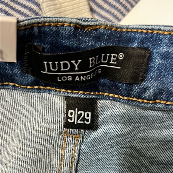 Judy Blue Medium Blue Distressed Ankle Jeans - Picture 9 of 11